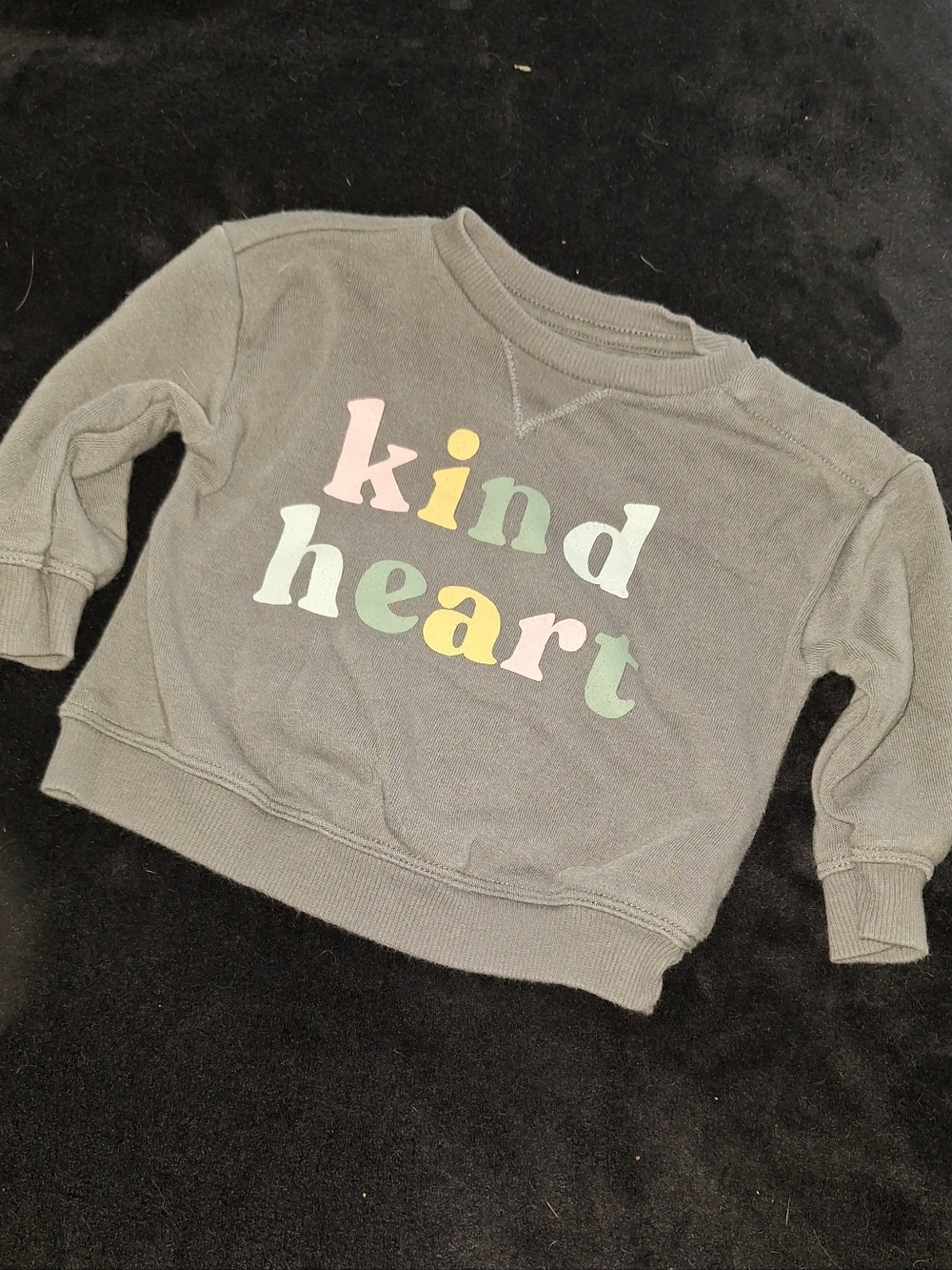 Girls 3 Month 'Kind Heart' Gray Crewneck Sweatshirt